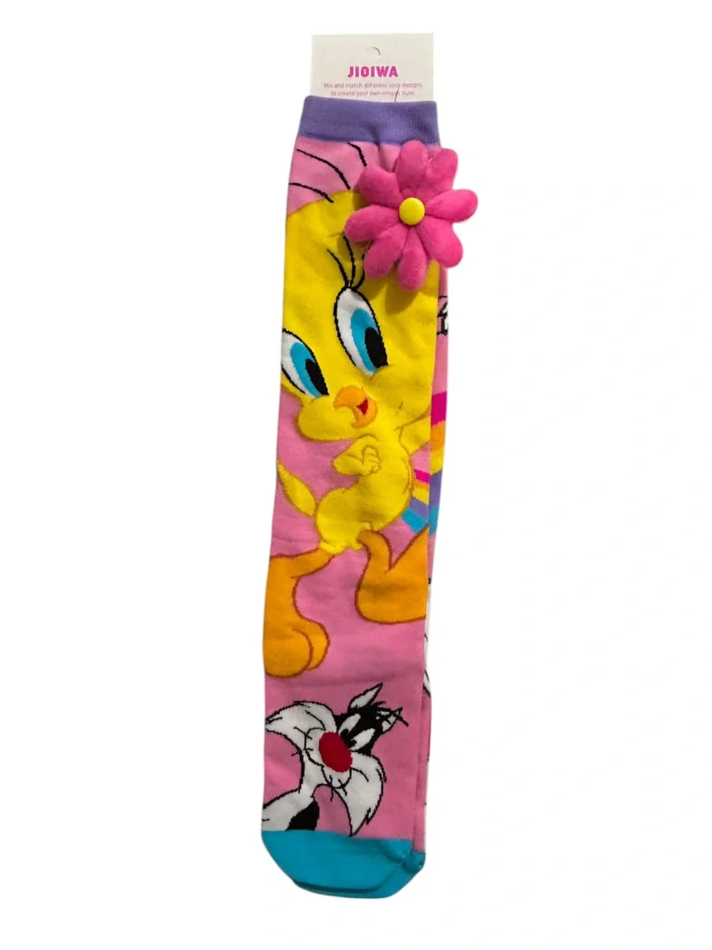 Jioiwa 3D Plush Ears Bugs Bunny Knee High Socks Mismatched Novelty Kid/Adult